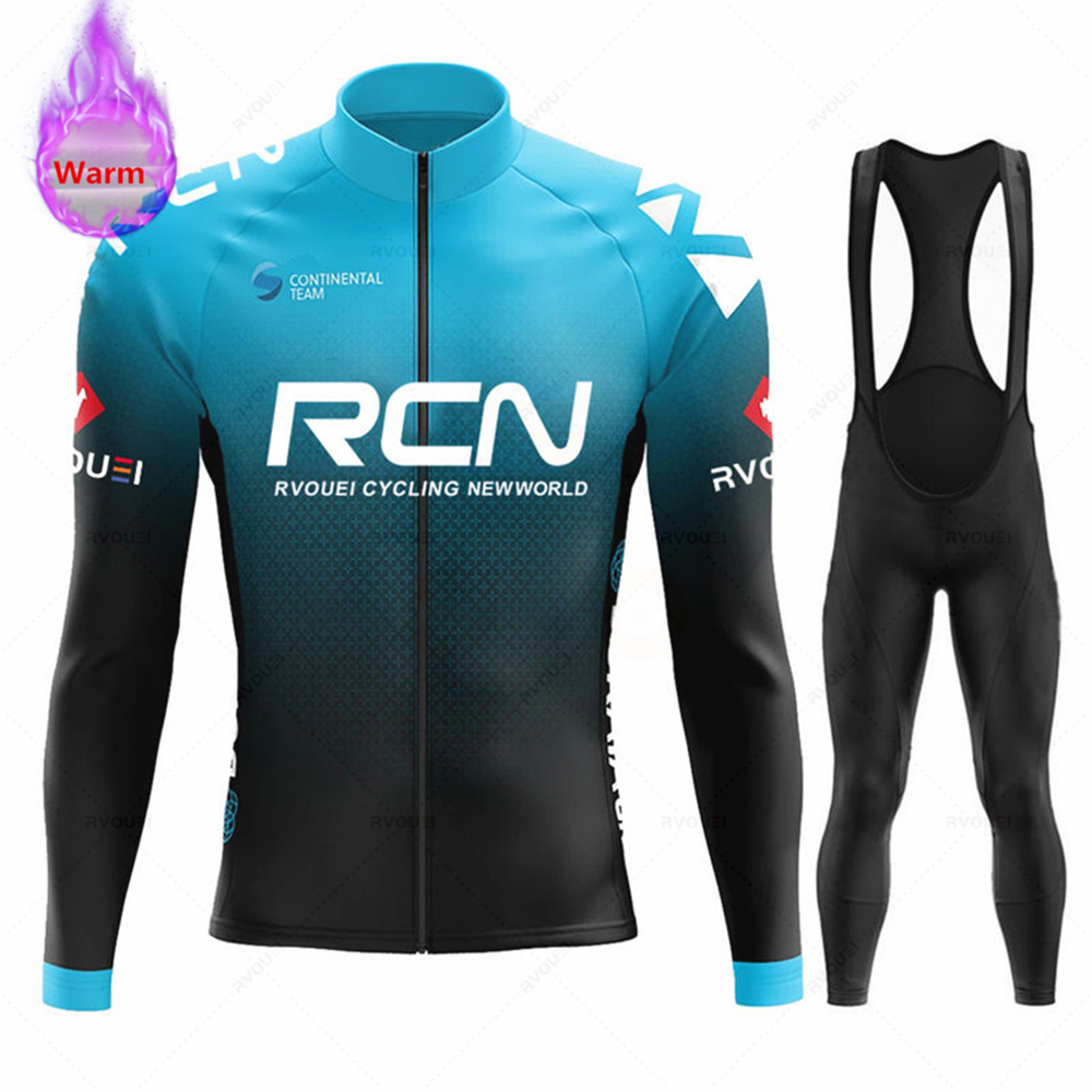 Cycling Gear Winter - Rvouei Team Set Jersey Bersepeda Bulu