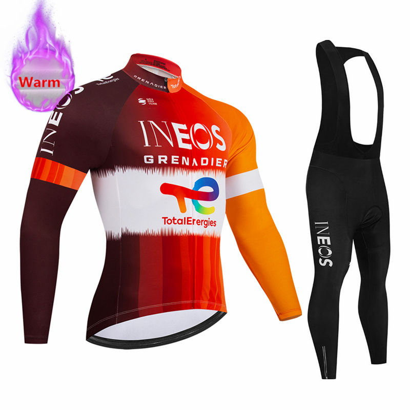 Cycling Gear Winter - Set Jersey Bersepeda Lengan Panjang Ineos