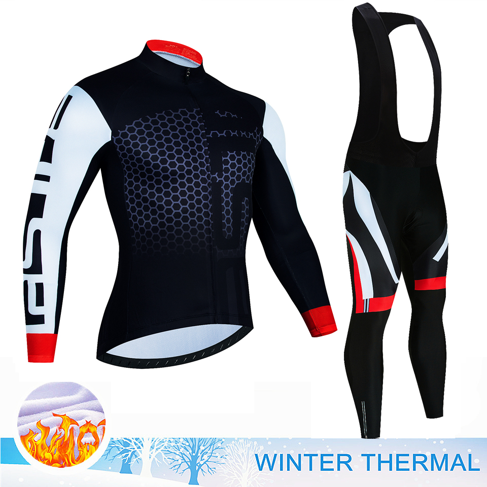 Set Jersey Bersepeda Fleece Te - Cycling Gear Winter ulasan dan harga